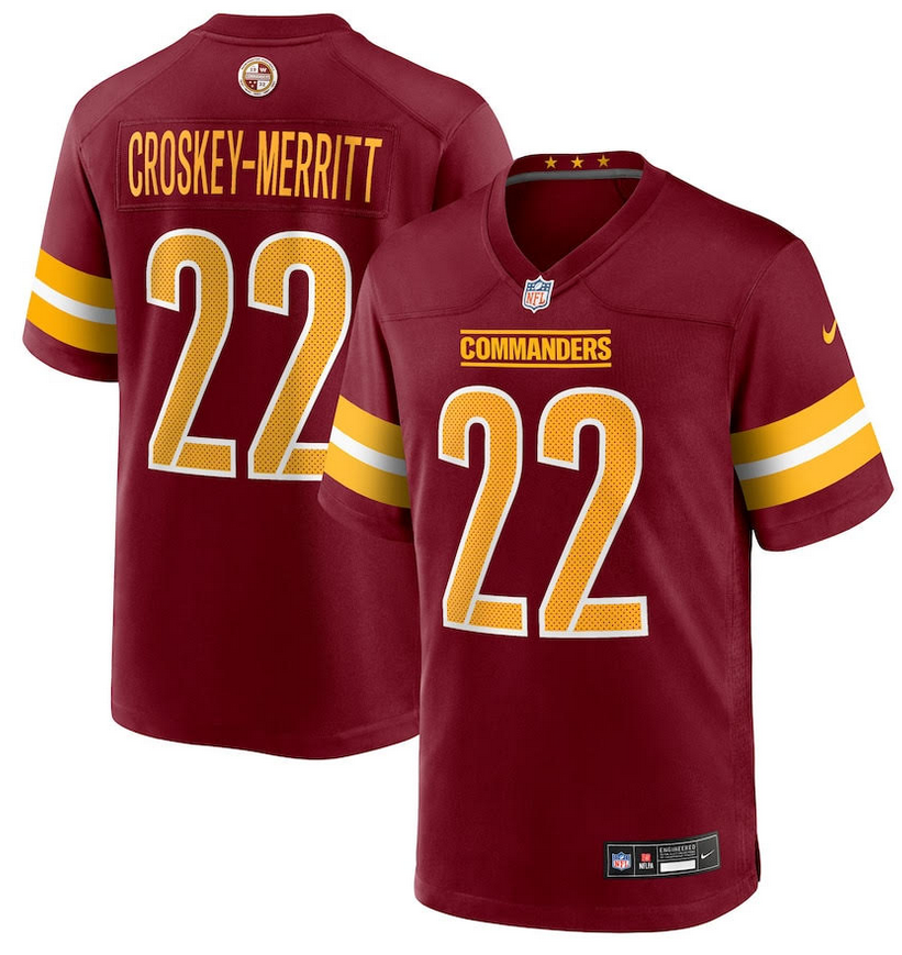 Men Washington Commanders #22 Croskey Merritt red 2025 Nike NFL jersey